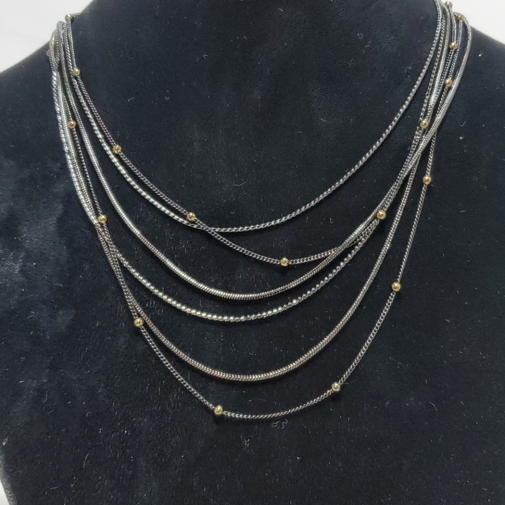 Kohls hematite multi row 6 strand necklace